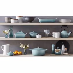 Le Creuset Stoneware Mini Round Cocotte with Lid  8 oz.  Sea Salt