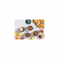 Le Creuset Stoneware Set of 4 Mini Cocottes with Cookbook  8 oz. each  Artichaut