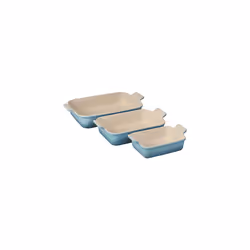 Le Creuset Stoneware Heritage Set 3 Rectangular Dishes, Caribbean
