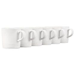 Le Creuset Stoneware Set of 6 London Mugs  12 oz. Each  White