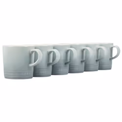 Le Creuset Stoneware Set of 6 London Mugs 12 oz. Each Sea Salt