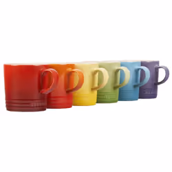 Le Creuset Stoneware (Set of 6) London Mugs 12 oz. Each Multi-Color