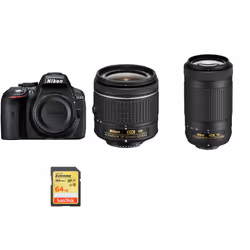 NIKON D5300+AF-P 18-55MM+AF-P 70-300MM F4.5-6.3+SanDisk Extreme 64G SD