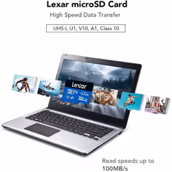 Lexar High-Performance microSDHC 633x 32GB UHS-I Card w/SD Adapter - LSDMI32GBBNL633A