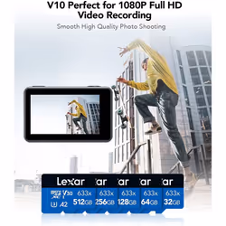 Lexar High-Performance microSDHC 633x 32GB UHS-I Card w/SD Adapter - LSDMI32GBBNL633A