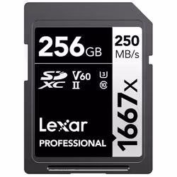 Lexar 256GB Professional 1667x SDXC Memory Card  UHS-II  C10  U3  V60  Full-HD & 4K Video  Up To 250MB/s Read  for Profession ...