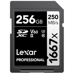 Lexar 256GB Professional 1667x SDXC Memory Card  UHS-II  C10  U3  V60  Full-HD & 4K Video  Up To 250MB/s Read  for Professional Photographer  Videogra