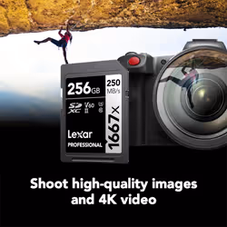 Lexar 256GB Professional 1667x SDXC Memory Card  UHS-II  C10  U3  V60  Full-HD & 4K Video  Up To 250MB/s Read  for Professional Photographer  Videogra