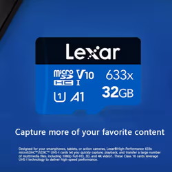 Lexar High Performance 100M/S 32/64/128GB 633x Micro SD Memory Card   SDXC TF Card Microsd - 256GB