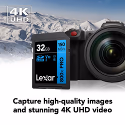 Lexar 32GB 3Pack HighPerformance 800x PRO SDHC UHSI Memory Card  C10  U1  V10  4K UHD Video  Up to 150MBs Read  for Point