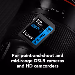 Lexar 32GB 3Pack HighPerformance 800x PRO SDHC UHSI Memory Card  C10  U1  V10  4K UHD Video  Up to 150MBs Read  for Point