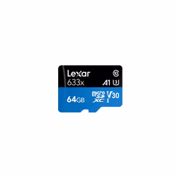 Lexar 633x, 64 GB, MicroSDXC, Class 10, UHS-I, 100 MB/s, 45 MB/s