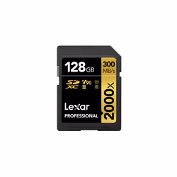 Lexar 2000x, 128 GB, SDHC, Class 10, 300 MB/s, 260 MB/s, Class 3 (U3)