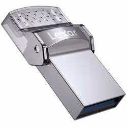 Lexar JumpDrive D35c USB 3.0 Dual Drive Flash Drive 64 GB Grey