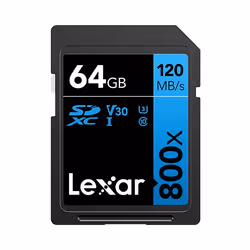 Lexar LSD0800064G-BNNNG, 64 GB, SDXC, Class 10, UHS-I, 120 MB/s, Class 3 (U3)