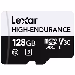 Lexar High-Endurance, 128 GB, MicroSDXC, Class 10, UHS-I, Class 3 (U3), V30