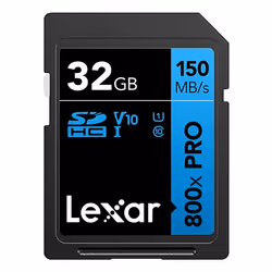Lexar High-Performance 800xPRO, 32 GB, SDHC, Class 10, UHS-I, 150 MB/s, Class 1 (U1)