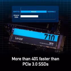 Lexar 2TB NM710 SSD PCIe Gen4 NVMe M.2 2280 Internal Solid State Drive  Up to 4850/4500 MB/s Read/Write (LNM710X002T-RNNNU)