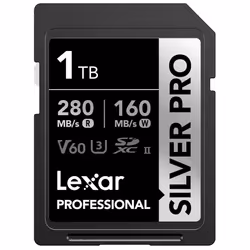 Lexar 1TB Professional Silver PRO SDXC Memory Card UHS-II C10 U3 V60 Full-HD & 4K Video Up to 280MB/s Read For Profess ...