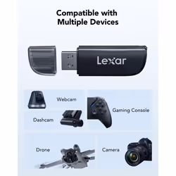 Lexar Dual Slot USB-A Reader  USB 3.2 Gen 1 Up to 104MB/s  USB-A for SD/MicroSD/SDHC/SDXC Camera Card Reader Adapter  OTG MicroSD Card Reade