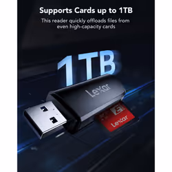 Lexar Dual Slot USB-A Reader  USB 3.2 Gen 1 Up to 104MB/s  USB-A for SD/MicroSD/SDHC/SDXC Camera Card Reader Adapter  OTG MicroSD Card Reade - Additional view 4