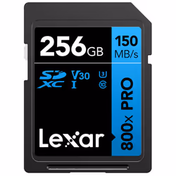 Lexar High-Performance 800x PRO, 256 GB, SDXC, Class 10, UHS-I, 150 MB/s, 45 MB/s