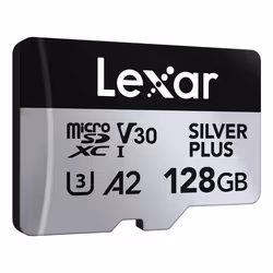 Lexar Professional SILVER PLUS, 128 GB, MicroSDXC, Class 3, UHS-I, 205 MB/s, 150 MB/s