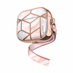 i-Blason Cosmo , for Apple AirPods 3, Ocean Blue, Case, Thermoplastic polyurethane (TPU), PU leather, Pink gold