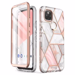 i-Blason Cosmo Series for Google Pixel 5 Case (2020), Slim Full-Body Stylish Protective Case with Built-in Screen Protector (Marble)