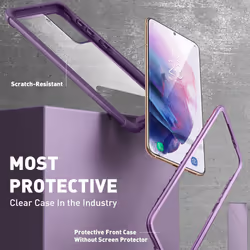 i-Blason Ares Galaxy S21 Clear Rugged Case-Purple