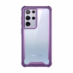i-Blason Ares Galaxy S21 Ultra Clear Rugged Case-Purple, Cover, Samsung, Galaxy-S21Ultra, 17.3 cm (6.8"), Purple, Transparent