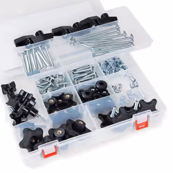 POWERTEC 71127 128 Piece Set T Track Knob Kit w/ 5 Star Knob  1/4-20 T