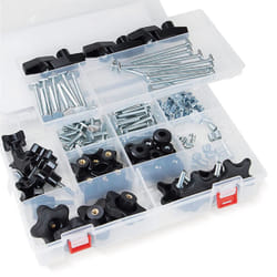 POWERTEC 71127 128 Piece Set T Track Knob Kit w/ 5 Star Knob  1/4-20 T