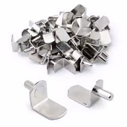 POWERTEC QP1302 5mm Shelf Pins L-Shaped Bracket Style 5 mm Nickel