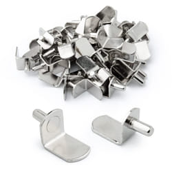 POWERTEC QP1302 5mm Shelf Pins  L-Shaped Bracket Style  5 mm  Nickel