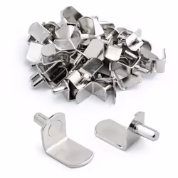 POWERTEC QP1304 1/4-Inch Shelf Pins  L-Shaped Bracket Style  1/4""  Ni