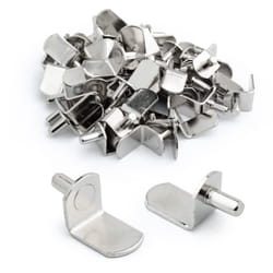 POWERTEC QP1304 1/4-Inch Shelf Pins  L-Shaped Bracket Style  1/4""  Ni