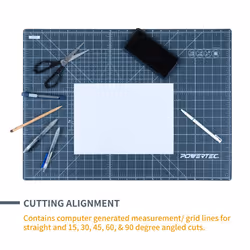 POWERTEC 61002 18  x 24  A2 Non-Slip Double Sided Rotary Cutting Mat with Grid  Table Protector for Crafting  Sizing  Tracing  Sewing  Quilting  Scrap