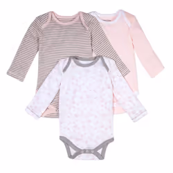 Burts Bees Baby unisex baby Bodysuits 3-pack Long Short-sleeve One-p