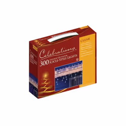 Celebrations 14083W-71 Mini Icicle Clear 300 Light Set