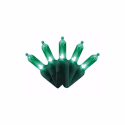 Celebrations 9086330 25 ft. Platinum LED T5 String Christmas Lights, Green - 50 Count