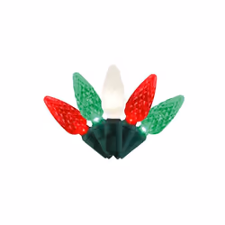 Celebrations 9086403 25 ft. Platinum LED C6 String Christmas Lights, Red, Green & Pure White - 50 Count