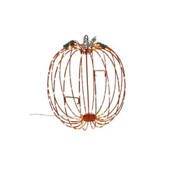 Celebrations 9086998 16 in. ED Prelit Tall Foldable Pumpkin Tabletop Decor, White - 216 Count