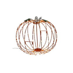 Celebrations 9086999 14 in. ED Prelit Short Foldable Pumpkin Tabletop Decor, White - 216 Count