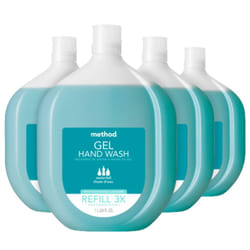Method Gel Hand Soap Refill  Waterfall  Recyclable Bottle  Biodegradable Formula  34 oz (Pack of 4)