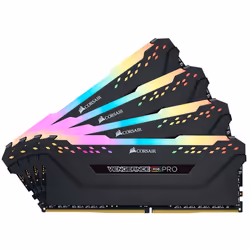 Corsair Vengeance RGB CMW32GX4M4C3600C18, 32 GB, 4 x 8 GB, DDR4, 3600 MHz, 288-pin DIMM, Black
