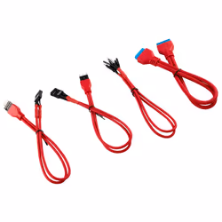 Corsair CC-8900246, 0.3 m, Male, Male, Straight, Straight, Black, Red