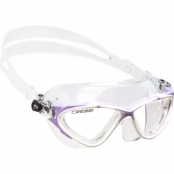 Planet Anti Fog Premium Swim Goggles Mask, 100% Anti UV (Made in Italy),White/Lilac - Clear Lens