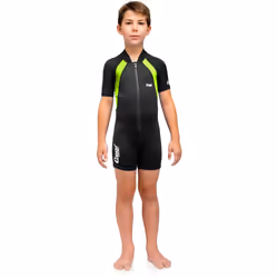 Cressi Kids Swimsuit Short Sleeve Black/Lime L
