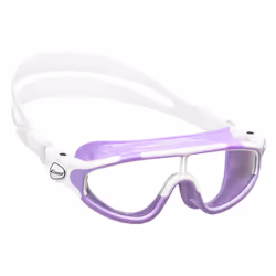 Cressi Wide View Swim Mask for Kids aged 2 3 4 5 6 7 years old Baloo made in Italy Lilac/White